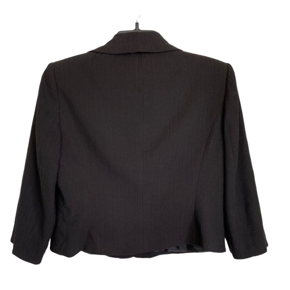 Anne Klein Suit Womens Black Ribbed Fabric Collared Jacket Size 12 Business Ofc. - Picture 2 of 8